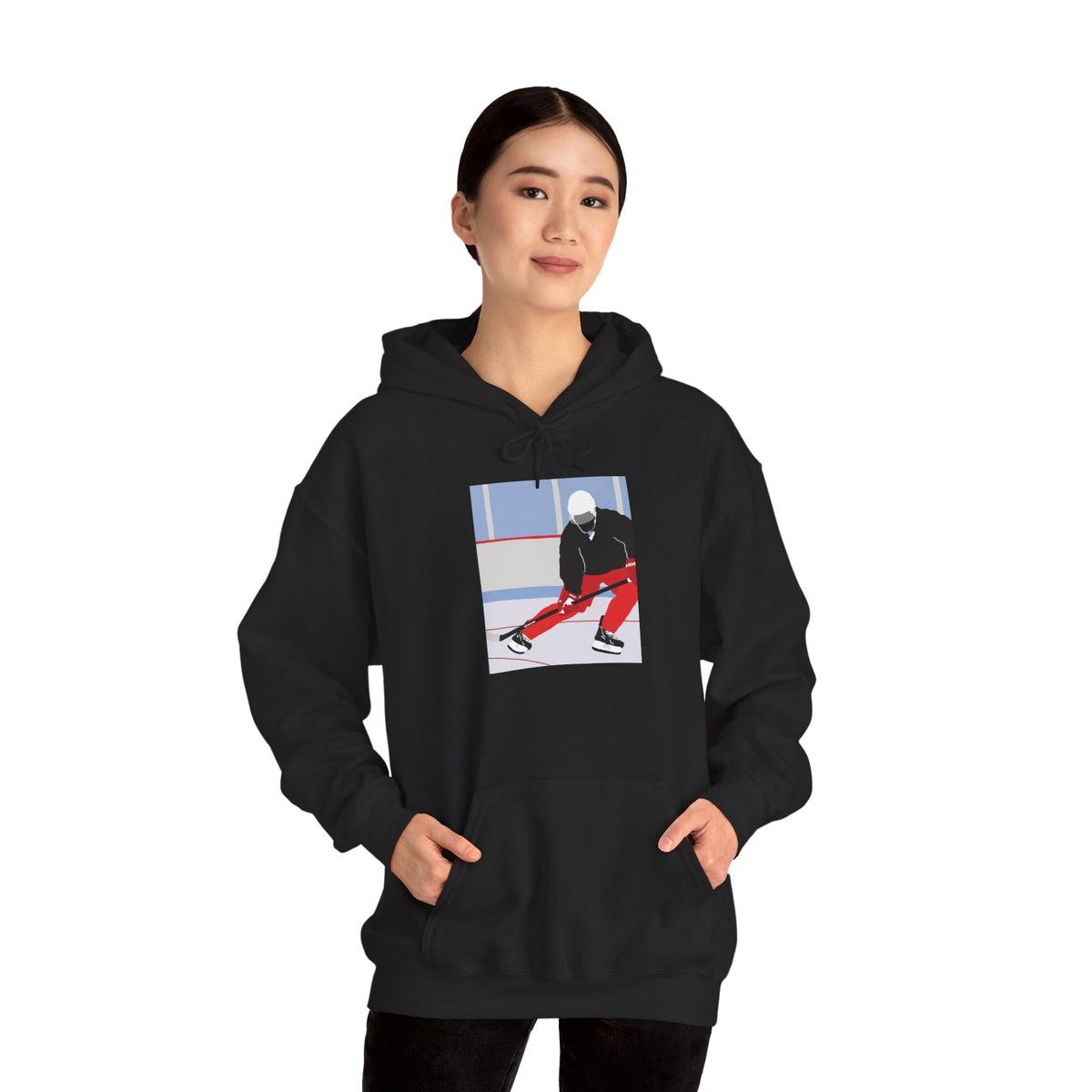 Illustrated Hockey Player Hoodie