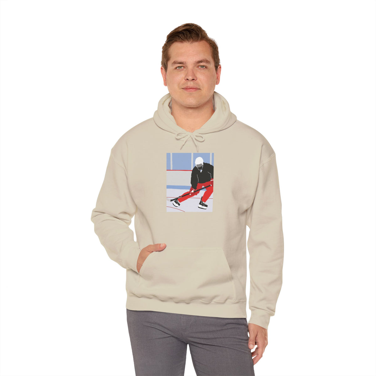 Illustrated Hockey Player Hoodie