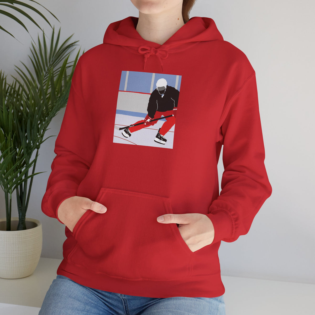 Illustrated Hockey Player Hoodie