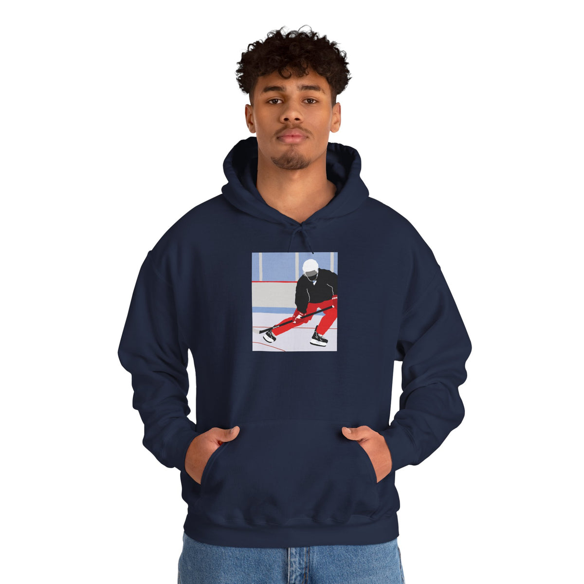 Illustrated Hockey Player Hoodie