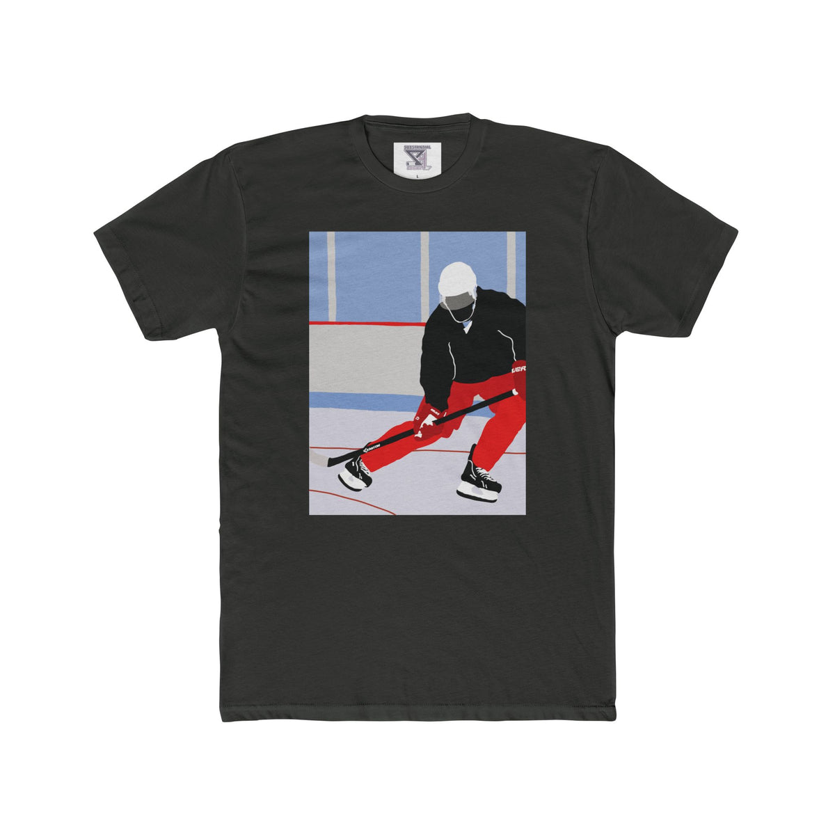 llustrated Hockey Player Graphic Tee