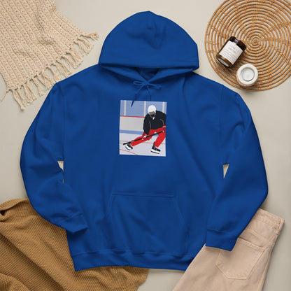 Illustrated Hockey Player Hoodie