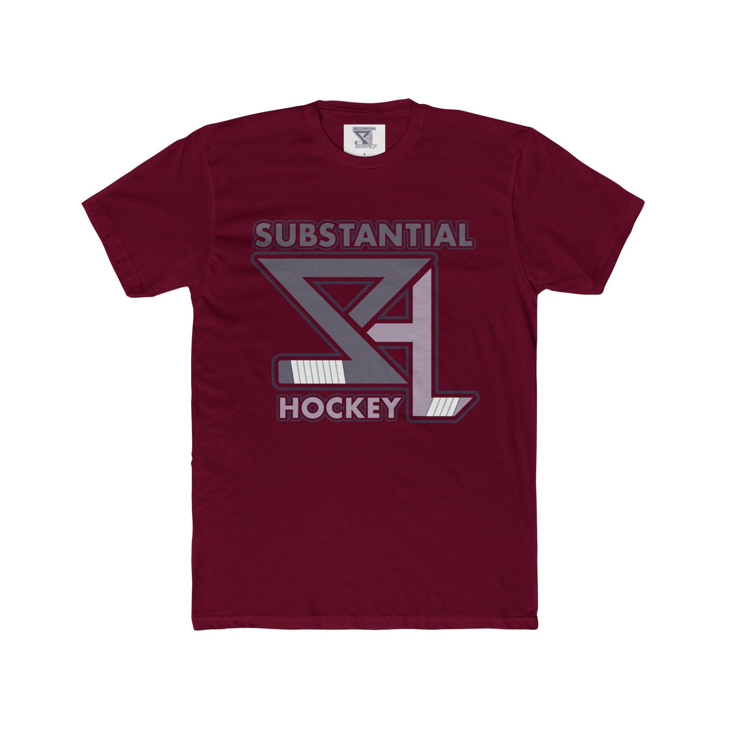 Cardinal Red Substantial Hockey Logo T-Shirt mock up